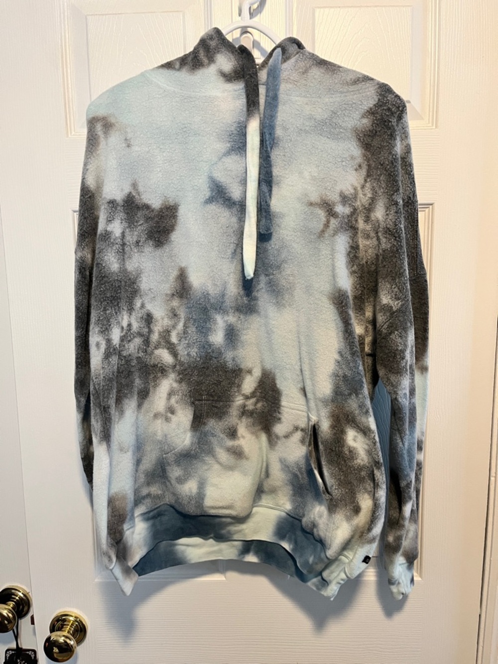 Unisex Tie-Dye Sweatshirt in Light Blue and Charcoal